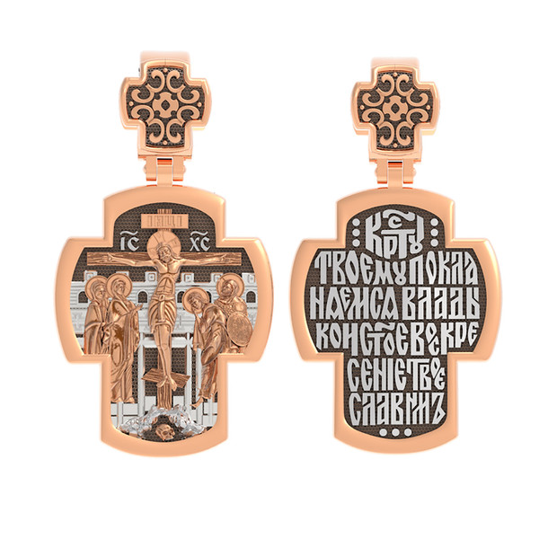 Крест из красного золота 585 пробы