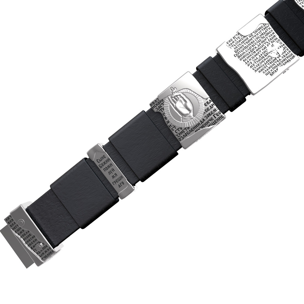 Браслет из белого золота 585 пробы c кожаным шнурком