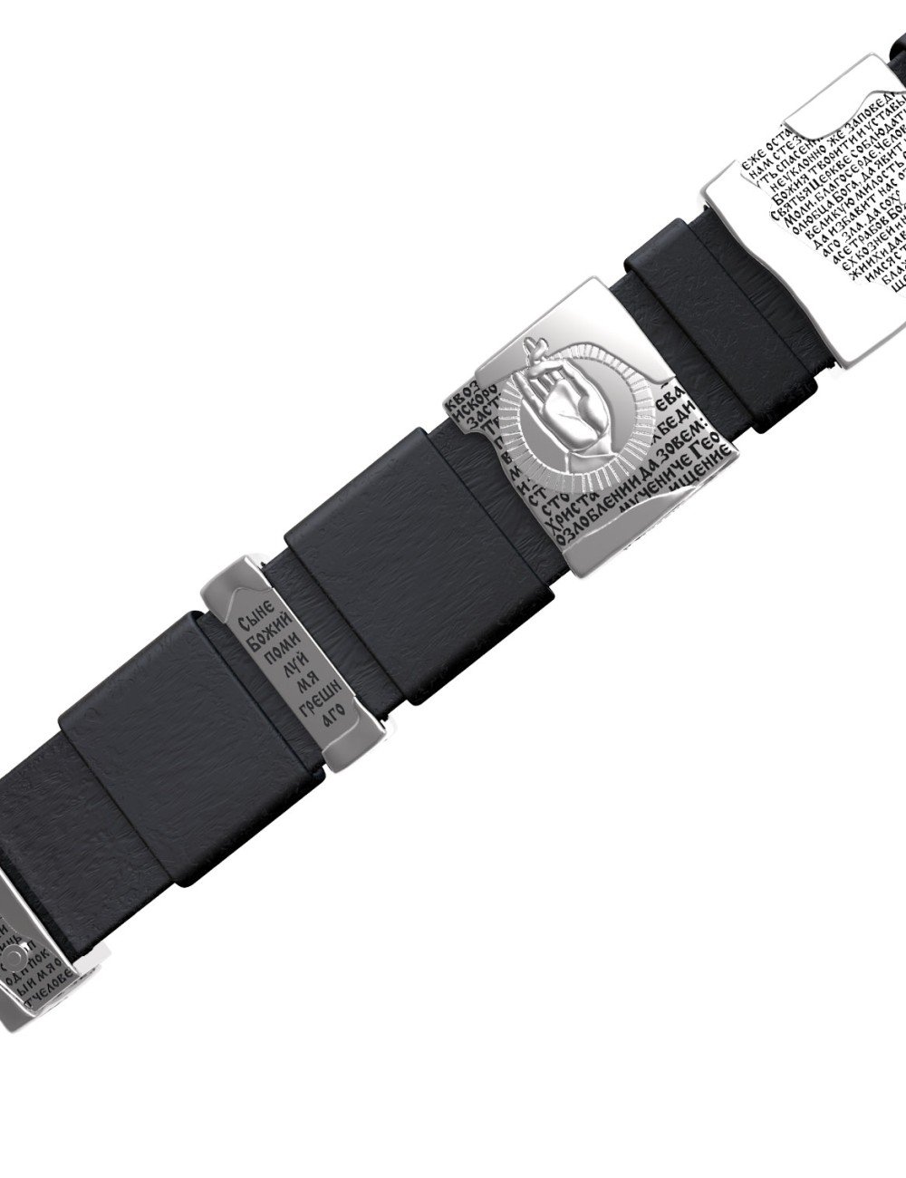 Браслет из белого золота c кожаным шнурком