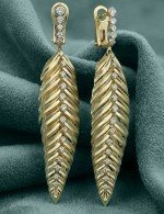 Серьги из лимонного золота c бриллиантами