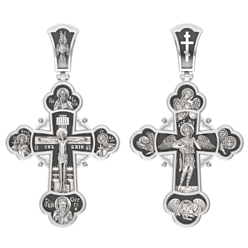 Крест из белого золота 585 пробы