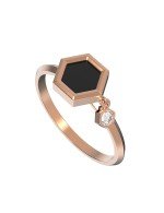 Кольцо из золота c бриллиантами и ониксом