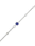 Браслет из белого золота c бриллиантами, лазуритом и перламутром