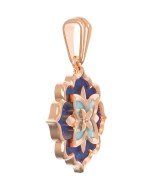 Подвеска из золота c бирюзой и лазуритом