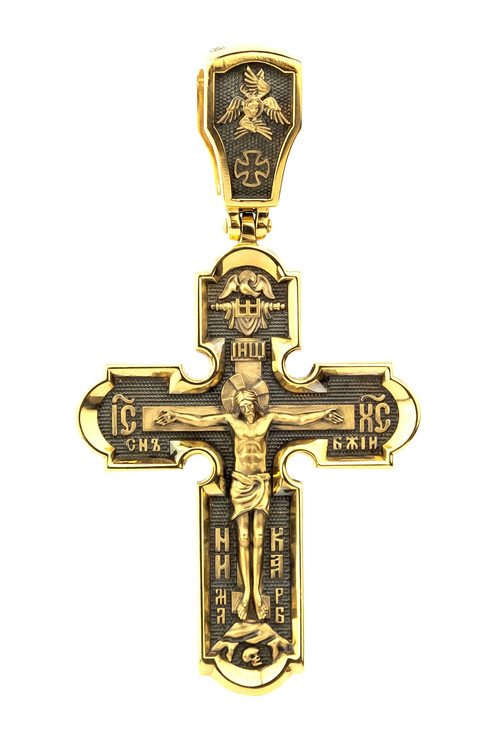 Крест из лимонного золота 585 пробы