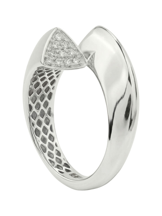 Кольцо из белого золота 585 пробы c бриллиантами