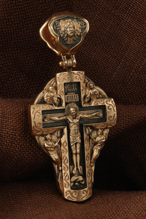 Крест из красного золота 585 пробы