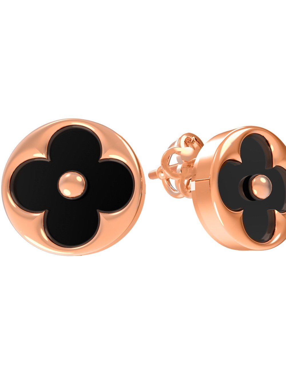 Серьги из золота c ониксом