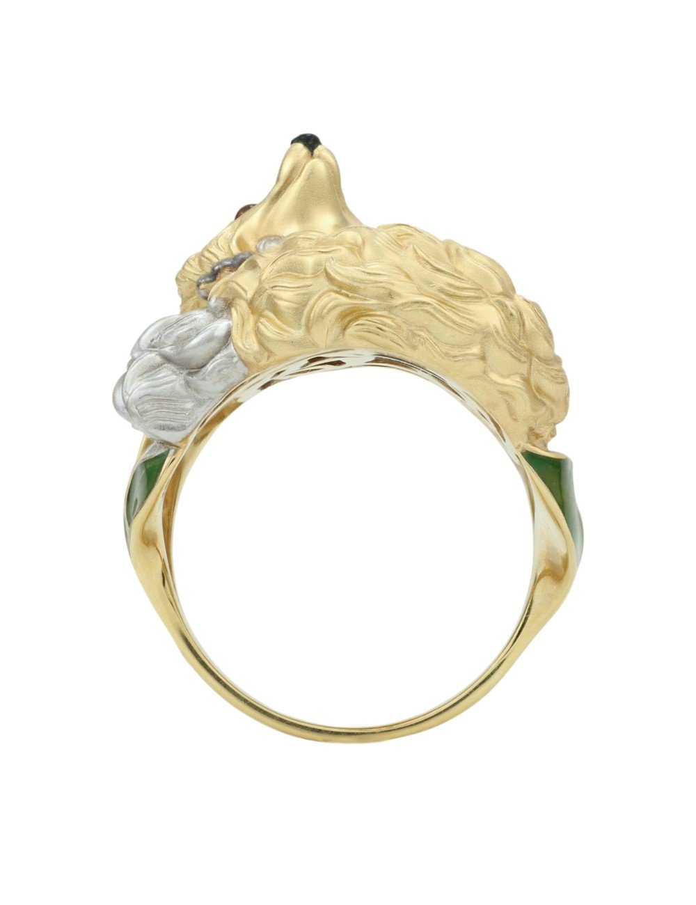 Кольцо из лимонного золота c эмалью