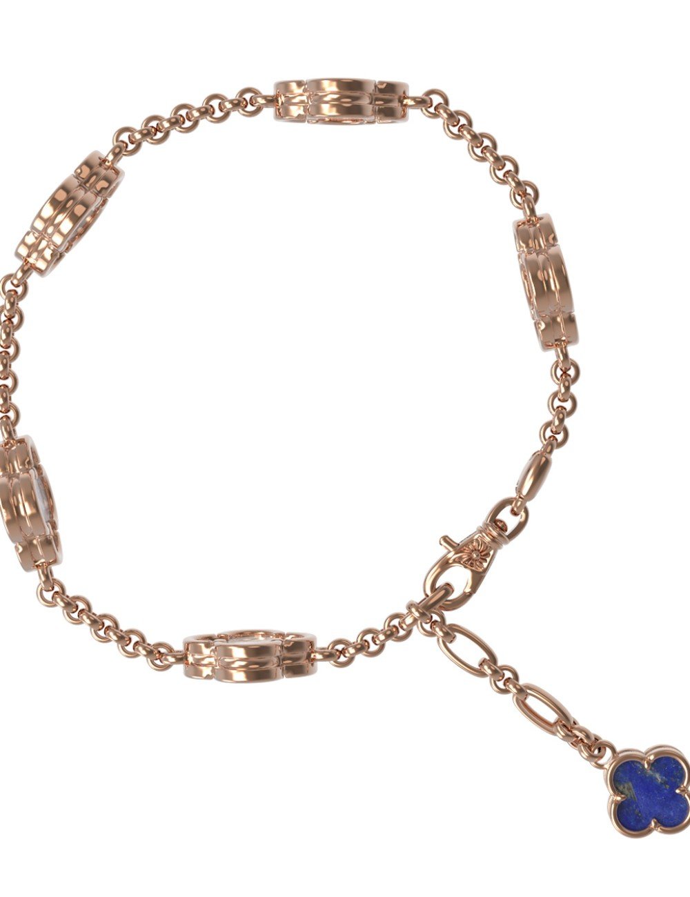 Браслет из золота c лазуритом и перламутром