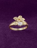 Кольцо из лимонного золота c бриллиантами