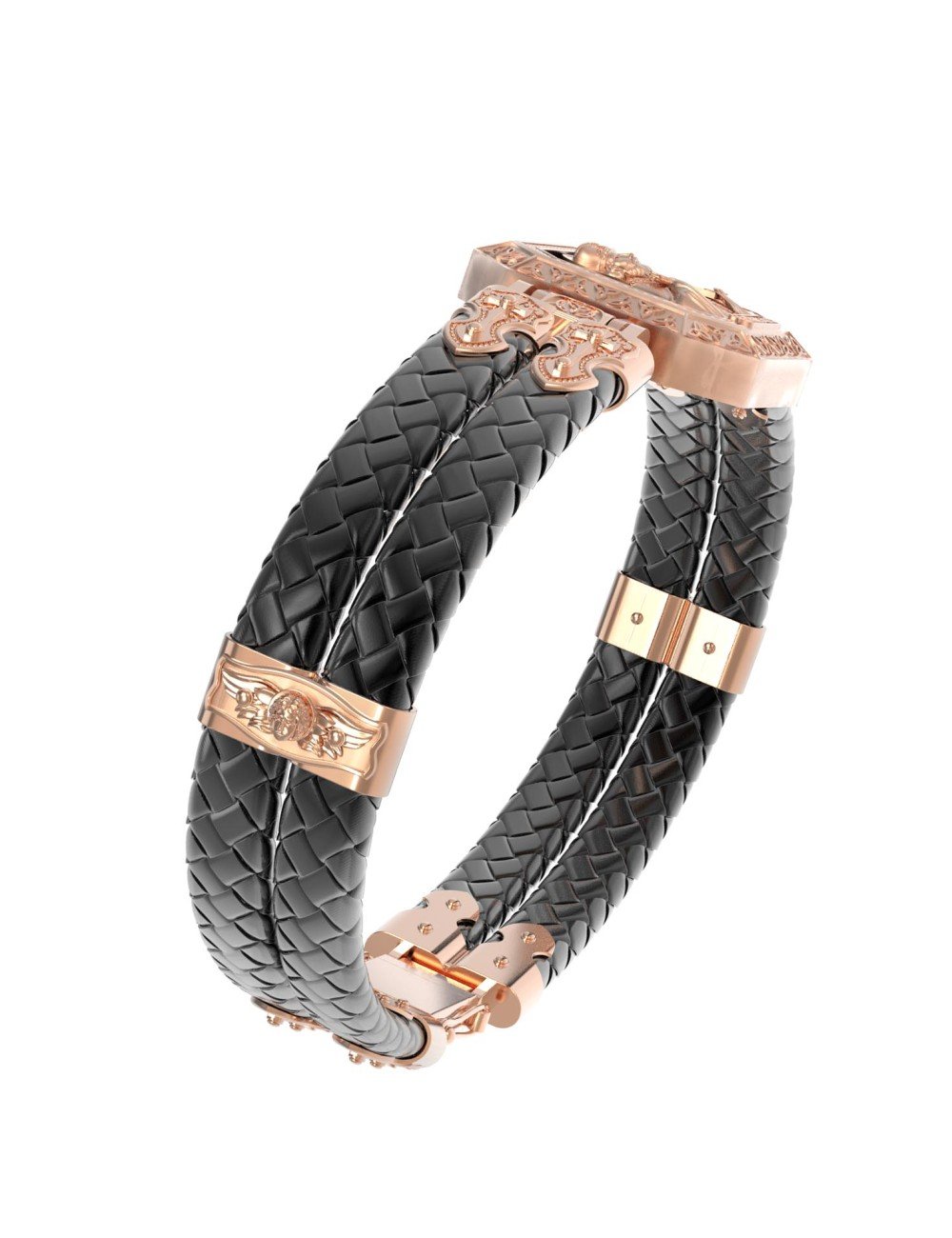 Браслет из золота c шнурком и ониксом