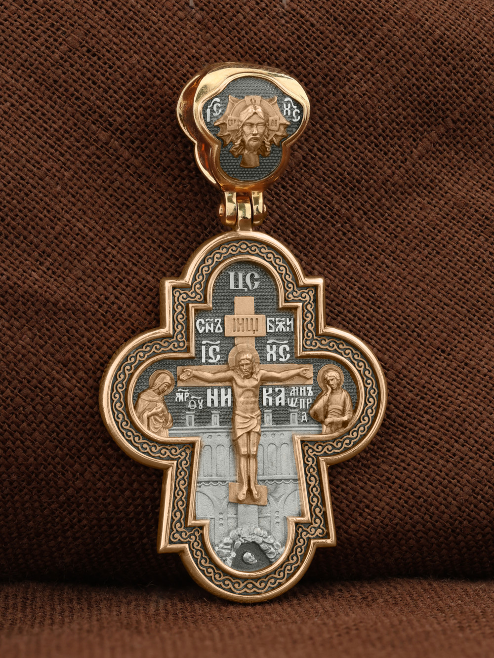 Крест из красного золота 585 пробы