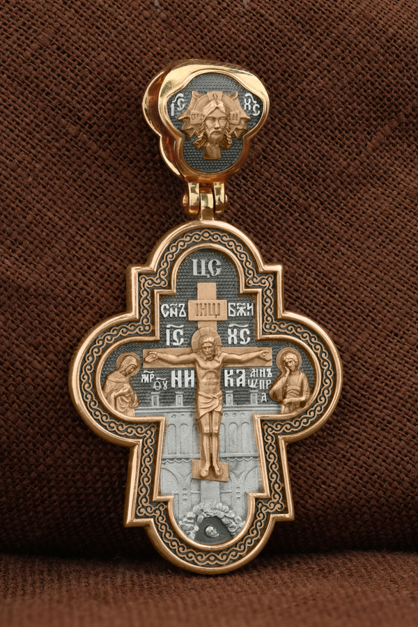 Крест из красного золота 585 пробы