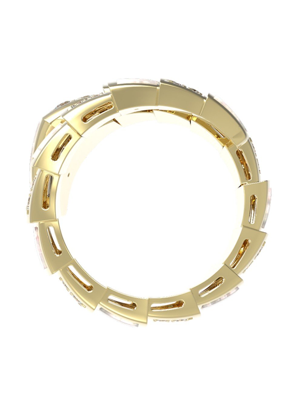 Кольцо из лимонного золота c бриллиантами и перламутром