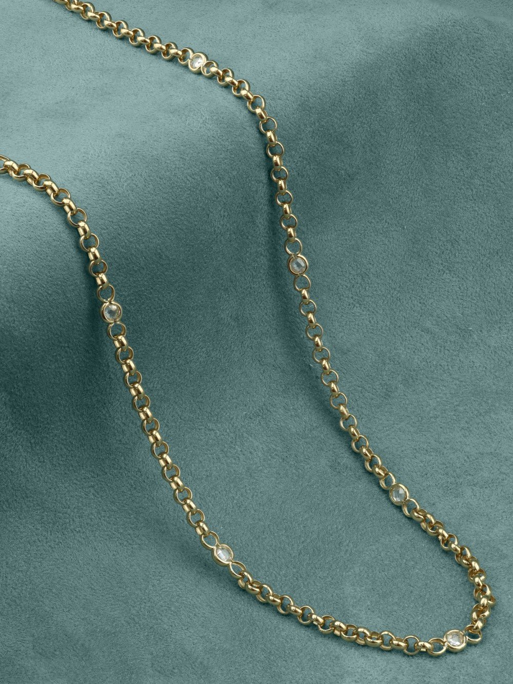 Цепь из лимонного золота c фианитом