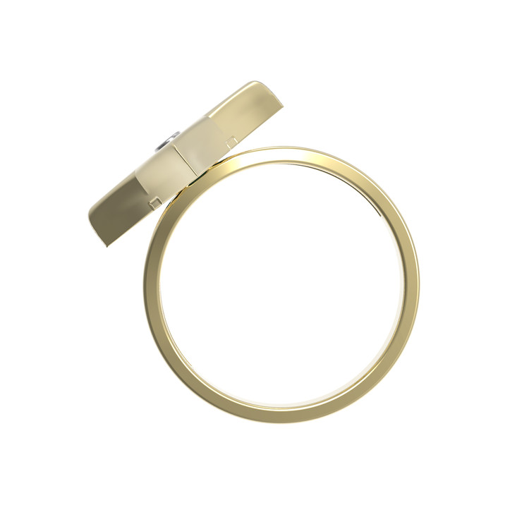 Кольцо из лимонного золота 585 пробы c бриллиантами и лазуритом