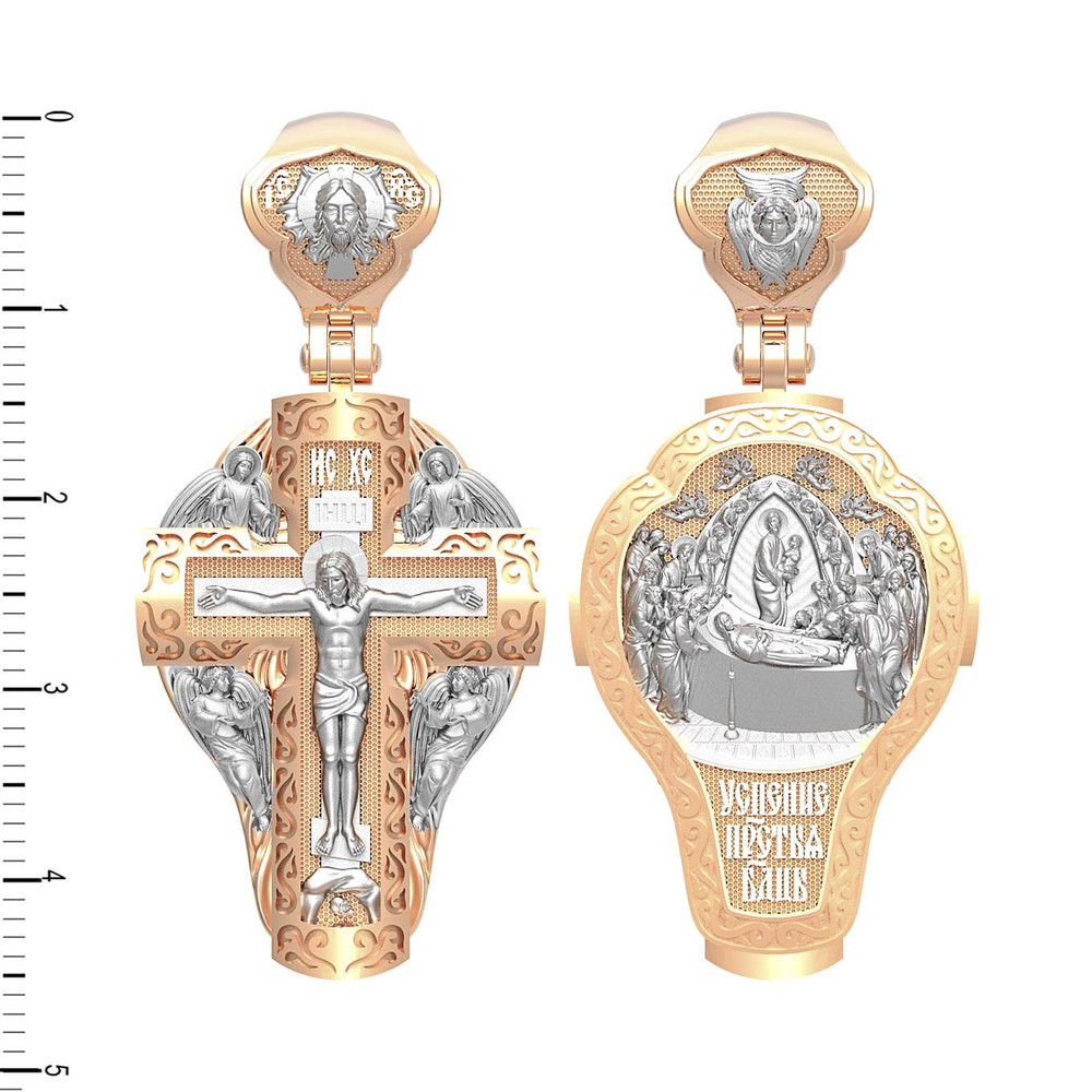 Крест из красного золота 585 пробы