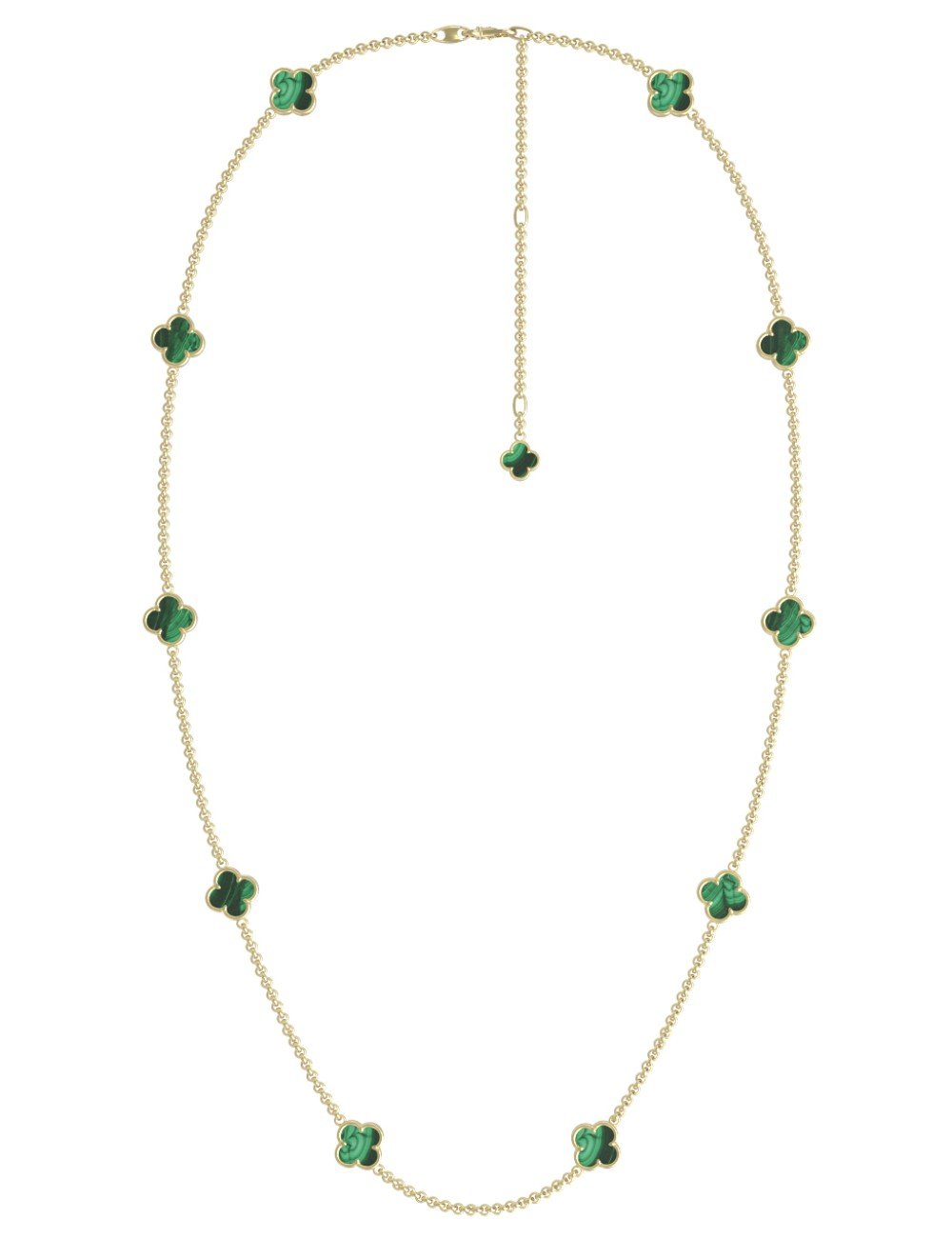 Колье из лимонного золота c малахитом