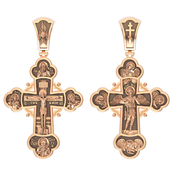 Крест из красного золота 585 пробы