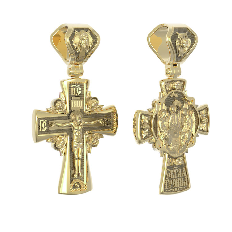 Крест из лимонного золота 585 пробы