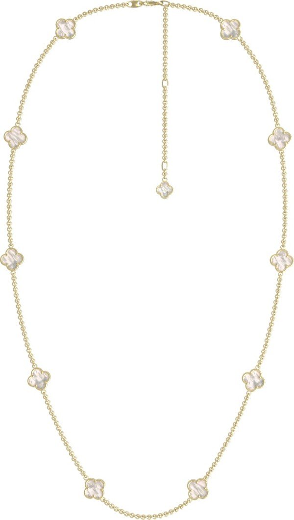 Колье из лимонного золота c перламутром