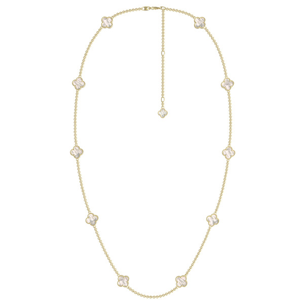 Колье из лимонного золота 585 пробы c перламутром