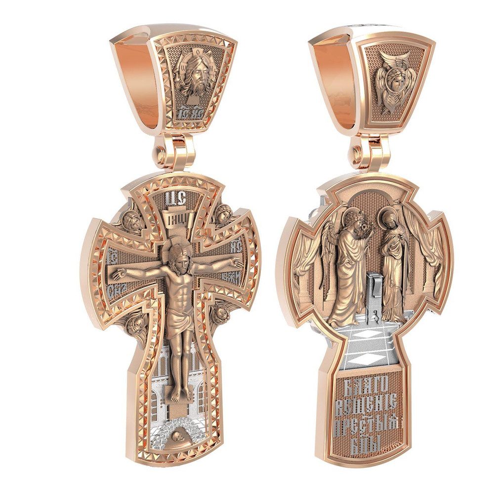 Крест из красного золота 585 пробы