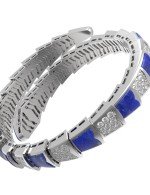 Браслет из белого золота c бриллиантами и лазуритом