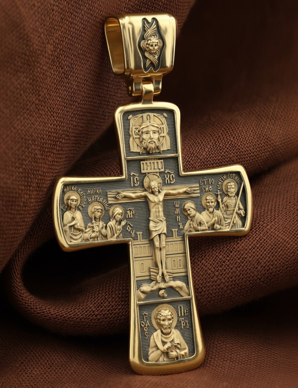 Крест из лимонного золота