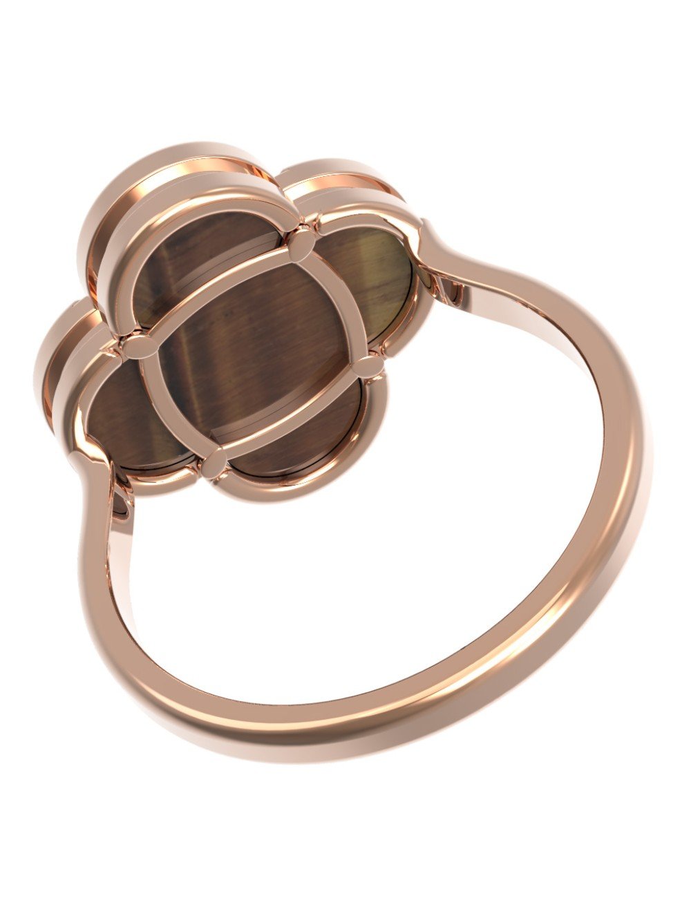 Кольцо из золота c тигровым глазом