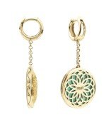 Серьги из лимонного золота c бирюзой и лазуритом