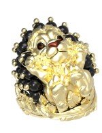 Кольцо из лимонного золота c эмалью и ониксом