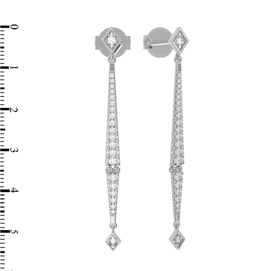 Серьги из белого золота 585 пробы c бриллиантами