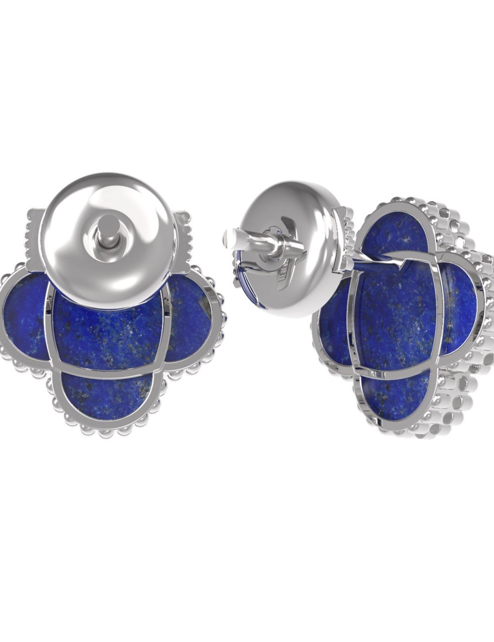 Серьги из белого золота c лазуритом