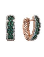 Серьги из золота c бриллиантами и изумрудом