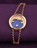 Браслет из золота c бирюзой и лазуритом