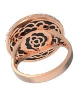 Кольцо из золота c ониксом и перламутром