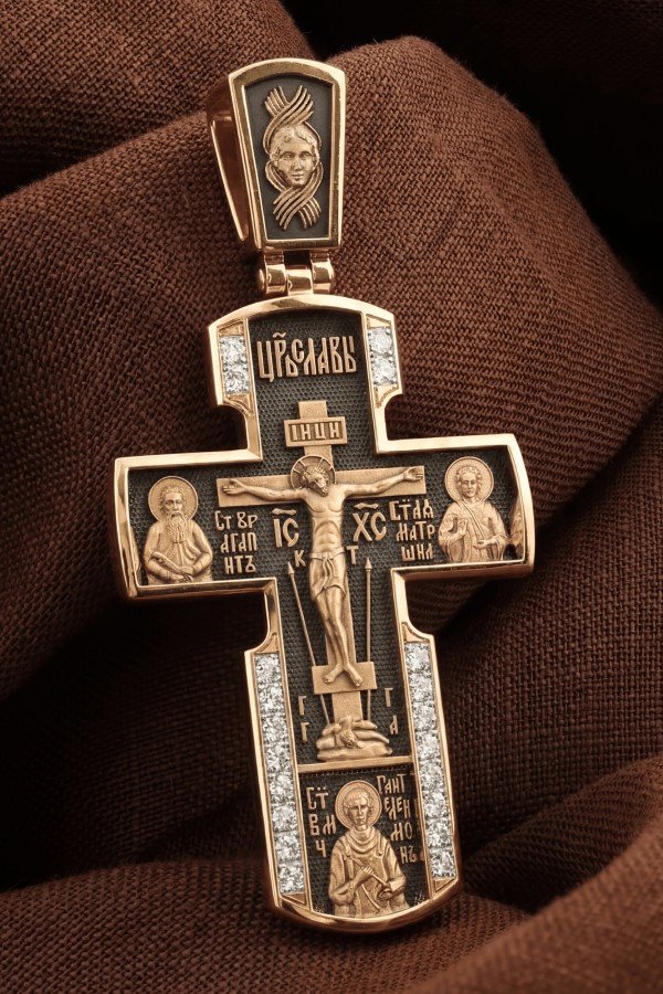 Крест из золота c бриллиантами