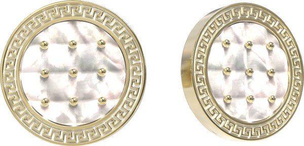 Серьги из лимонного золота c эмалью и перламутром