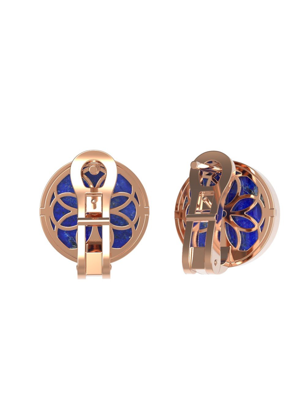 Серьги из золота c бриллиантами и лазуритом