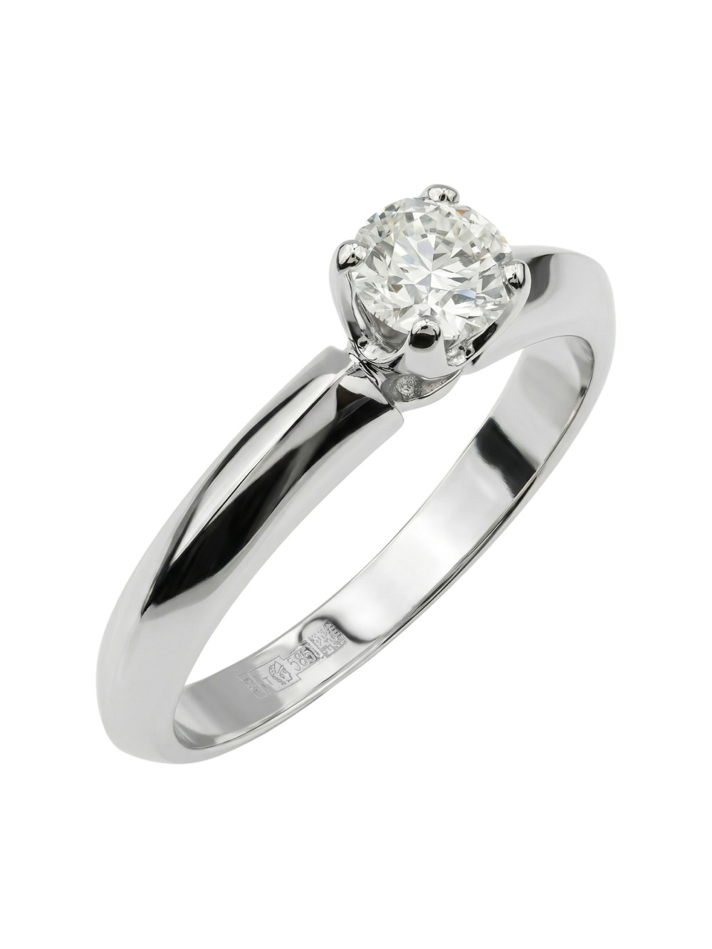 Кольцо из белого золота 585 пробы c бриллиантами