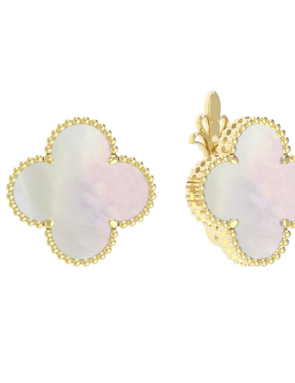 Серьги из лимонного золота c перламутром