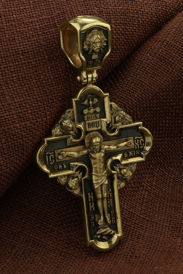 Крест из лимонного золота 585 пробы