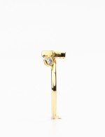 Кольцо из лимонного золота c бриллиантами и перламутром