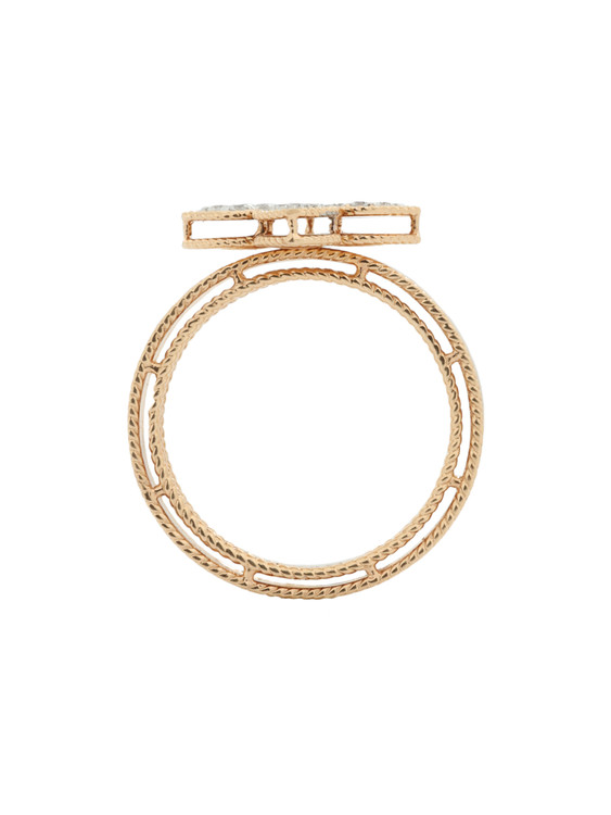 Кольцо из красного золота 585 пробы c бриллиантами