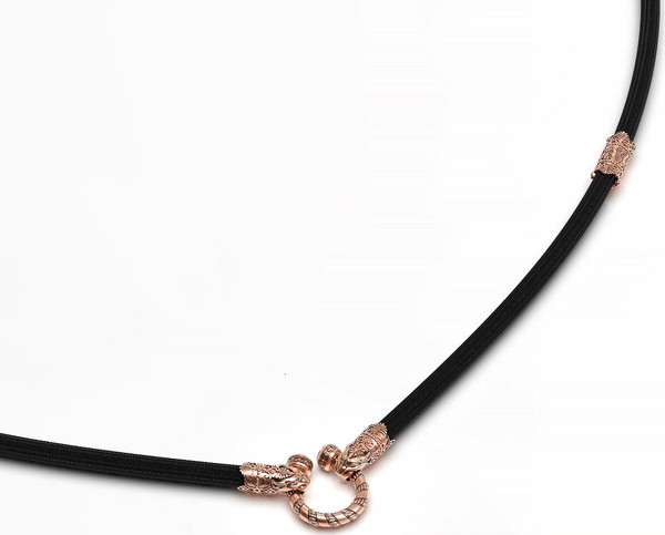 Цепь-шнурок шелк из красного золота 585 пробы c шёлковым шнурком