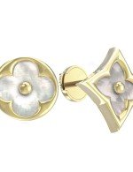 Серьги из лимонного золота c перламутром