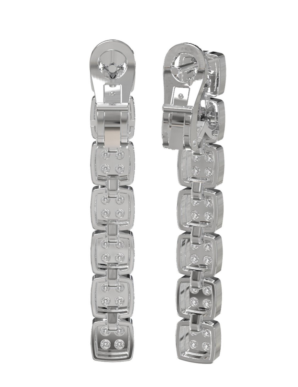 Серьги из белого золота c бриллиантами