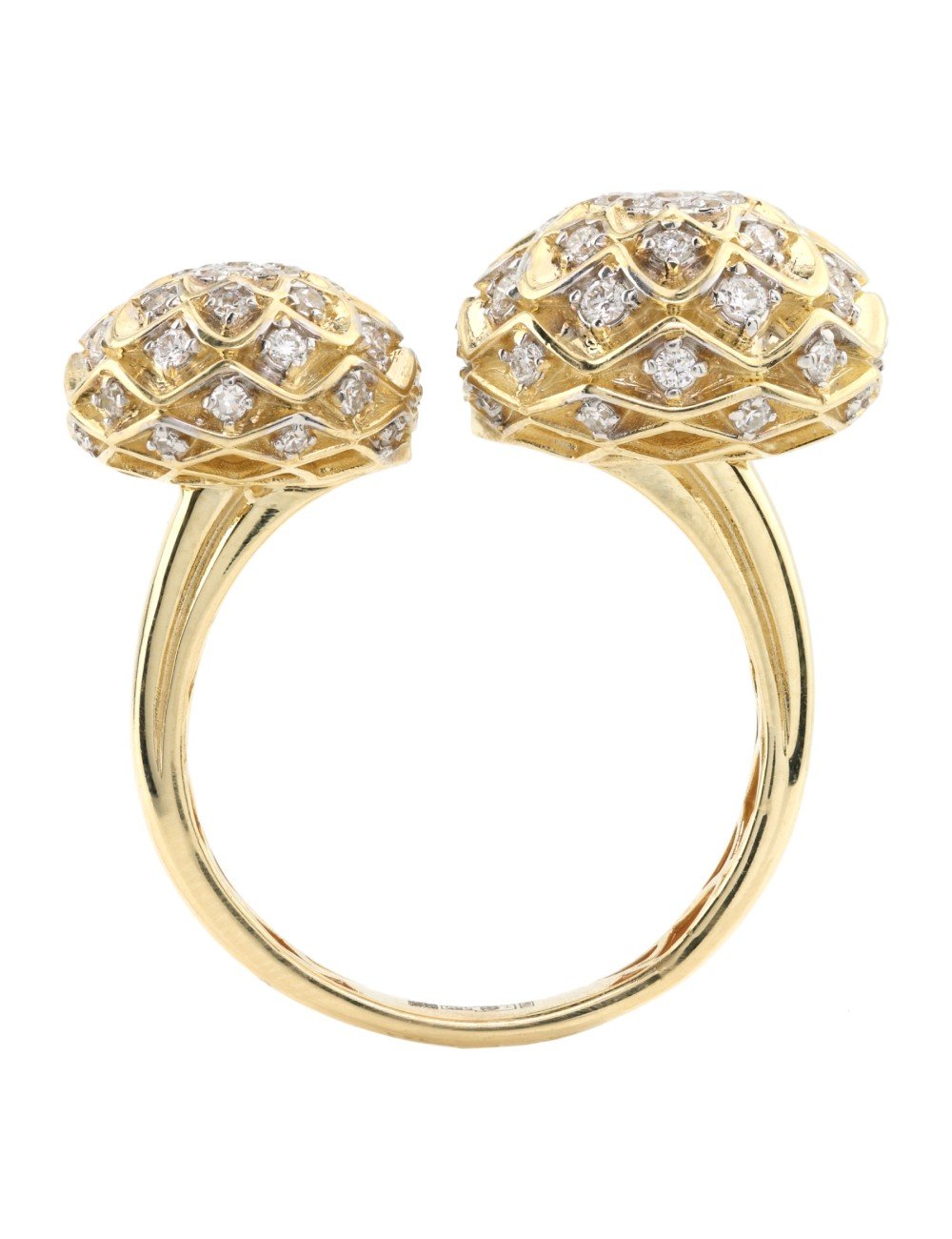 Кольцо из лимонного золота c бриллиантами